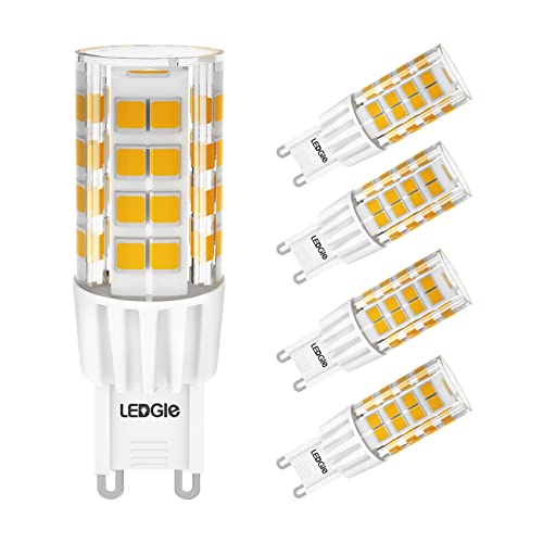 LEDGLE 6W G9 LED Lampen Warm Weiß ersetzt 60W Halogenlampen 360° Abstrahlwinkel AC 200-240V 5er Pack LED Birnen von LEDGLE