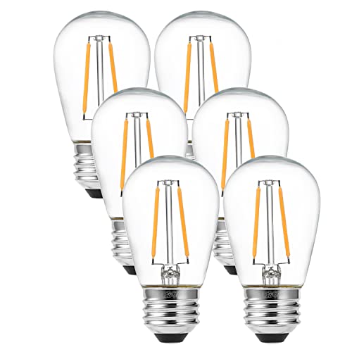 LEDGLE E27 ST45 Vintage Edison LED Glühbirne superhell 2W=24W E27 Filament Fadenlampe Warmweiß 2700K 360 ° Abstrahlwinkel 6er-Pack von LEDGLE