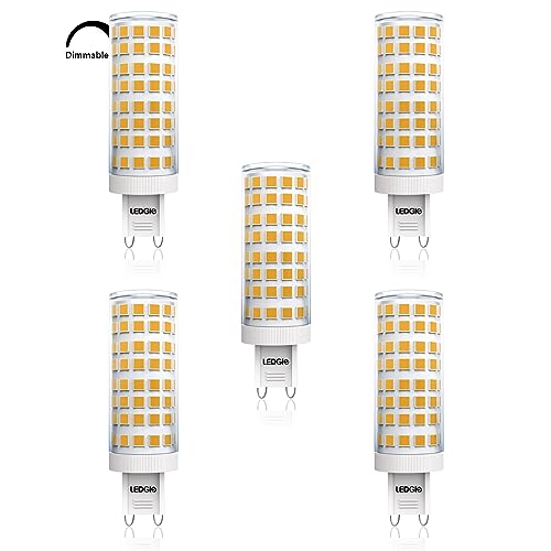 LEDGLE G9 LED, 10W LED Lampen mit 360° Abstrahlwinkel, LED G9 Dimmbar 900LM G9 LED Leuchtmittel, AC 230V LED G9 Enegiesparende Ra80 LED Steckbirnen für Hängelampen, Wandlampen, Tischlampen, 5 Stück von LEDGLE