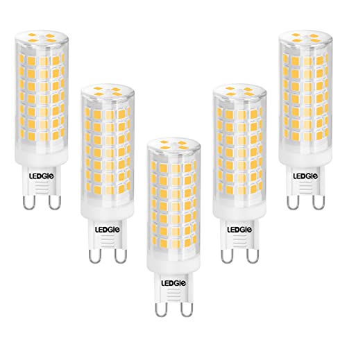 LEDGLE G9 LED Lampen 8W Dimmbar Warmweiß 3000K Kein Flimmern, LED Lampe, Warmweiß, G9 Bulb Mais Birne, 700LM ersetzt 80W Halogenlampen, 5er Pack von LEDGLE