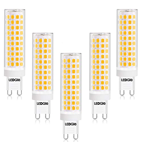 LEDGLE G9 Led Warmweiss Lampe 12W, 3000K 124LEDs, 1100Lumen Leuchtmittel, AC100-240V, Traditionelles 100W Halogenlampe Aquivalent, 360°Abstrahlwnkel, Nicht Dimmbar, 5er… von LEDGLE
