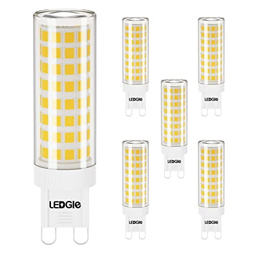 LEDGLE LED G9 10W Lampe, LED Glühbirnen 100LEDS, Warmweiß, 3000K, Nicht Dimmbar, 900LM, kein Flimmern, Weitwinkel, ersetzt 100W Halogenlampen, 6er Stück von LEDGLE