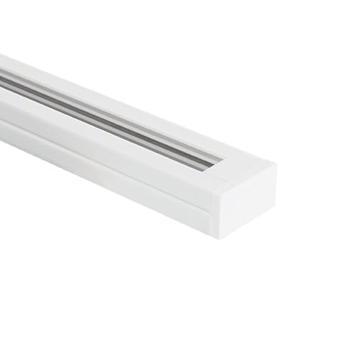LEDKIA LIGHTING - 1-Phasenstromschiene für LED Strahler | 2m Länge | Vielseitige Montage | Energieeffizient | Robuste Bauweise, Weiß, Polycarbonat von LEDKIA LIGHTING