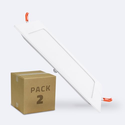 LEDKIA LIGHTING - LED Einbaustrahler 15W SuperSlim | Eckig & Flach | 1150 Lumen | 120° Abstrahlwinkel | Aluminium, 4000K Neutralweiß, 2er Pack von LEDKIA LIGHTING