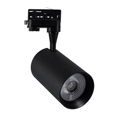 LEDKIA LIGHTING - LED-Strahler für 3-Phasenstromschiene | 30W Leistung | 3000 lm Lichtstrom | COB SANAN Technologie | Flexibles Lichtsystem | Aluminium, Schwarz, 3000K Warmweiß von LEDKIA LIGHTING
