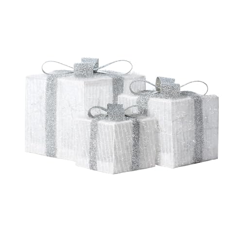 LEDKIA LIGHTING Pack 3 LED-Weihnachtsgeschenke Ribbon Warmweiß Silber von LEDKIA LIGHTING