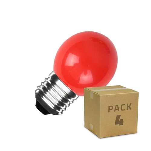LEDKIA LIGHTING 4er Pack LED-Glühbirnen E27 3W 300 lm G45 Rot Rot von LEDKIA LIGHTING