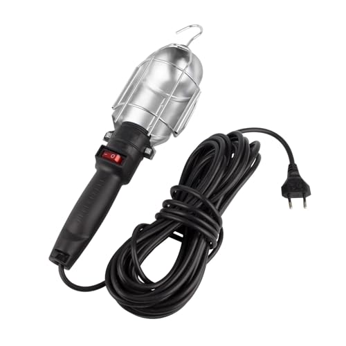 LEDKIA LIGHTING - Tragbare Arbeitslampe | Kompatibel mit E27 LED Glühbirnen bis 60W | 10m Kabel | Drehbarer Haken & Magnetgehäuse | Für Werkstatt & Baustelle, Schwarz von LEDKIA LIGHTING