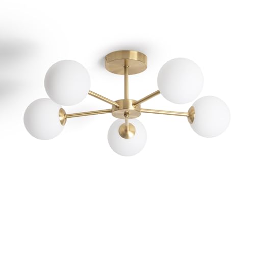 LEDKIA LIGHTING Deckenleuchte Metall und Glas Moonlight Messing 5 Spots Gold von LEDKIA LIGHTING