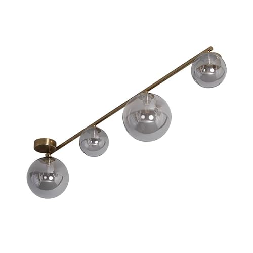 LEDKIA LIGHTING - Deckenleuchte Moonlight Brass | Metall & Glas | 4 Spots | Kompatibel mit G9 Glühbirnen | Gleichmäßige Lichtstreuung, Rauchgrau, Glas von LEDKIA LIGHTING