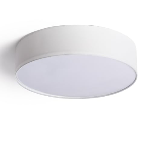 LEDKIA LIGHTING Deckenleuchte aus Stoff Rund Ø500 mm Ranje 120xØ500 mm Weiß E27 Textil für Wohnzimmer, Küche, Schlafzimmer von LEDKIA LIGHTING