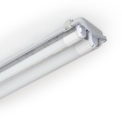 LEDKIA LIGHTING Feuchtraumleuchte 60cm IP65 mit 2 LED Röhren Glas 9W 140lm/W 6000K Kaltweiß von LEDKIA LIGHTING