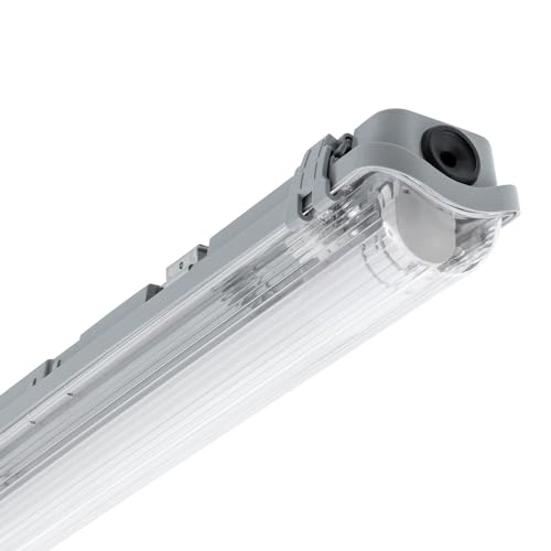 LEDKIA LIGHTING - Feuchtraumleuchte Slim für 1 LED Röhre | IP65 Schutz gegen Staub & Wasser | Einseitige Einspeisung | 120 cm Länge, 1200 mm, 1 Unité (Lot de 1), Polykarbonat von LEDKIA LIGHTING