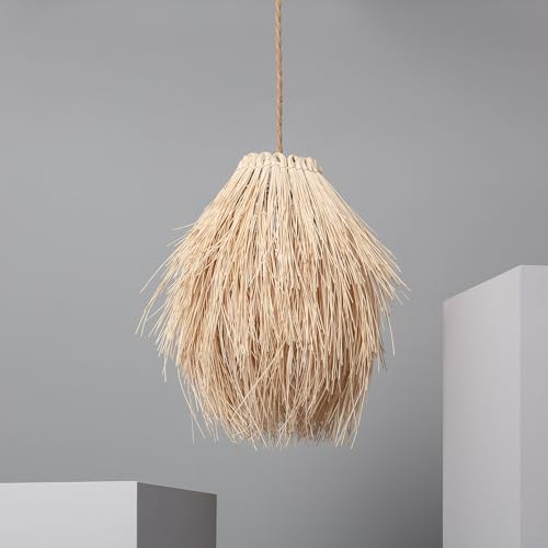 LEDKIA LIGHTING Hängeleuchte Rattan Kathu Manyoya 1570x350x350 mm Creme E27 Rattan für Wohnzimmer, Küche, Schlafzimmer von LEDKIA LIGHTING