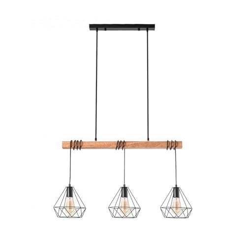 LEDKIA LIGHTING - Sardo Hängeleuchte 3 Spots | Retro-Industriedesign | Für Wohnzimmer, Küche, Schlafzimmer | Höhenverstellbar | E27-Fassung, Schwarz, Metall LEDKIA LIGHTING - Sardo Hängeleuchte 3 Spots | Retro-Industriedesign | Für Wohnzimmer, Küche, Schlafzimmer | Höhenverstellbar | E27-Fassung, Schwarz, Metall von LEDKIA LIGHTING