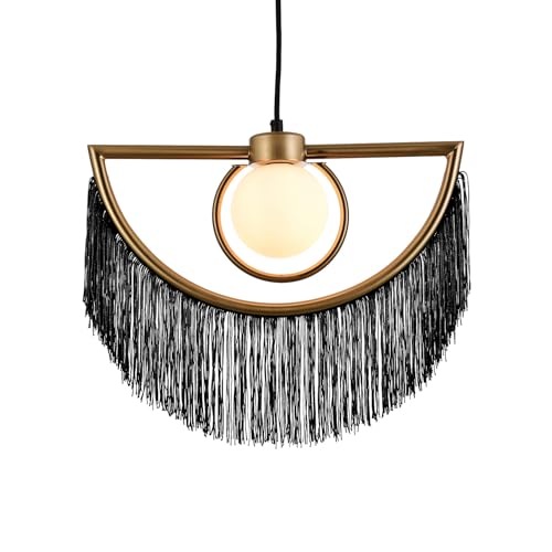 LEDKIA LIGHTING Pendelleuchte Metall mit Fransen Dalila Schwarz von LEDKIA LIGHTING