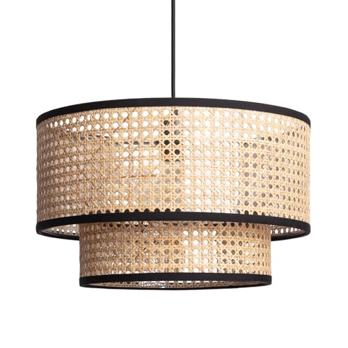 LEDKIA LIGHTING - Hängeleuchte Rattan Huela Doppio | Handgefertigt aus Naturfaser | E27-Fassung kompatibel | Ideal für Boho-Chic und mediterrane Stile, Natürlich, Rattan LEDKIA LIGHTING - Hängeleuchte Rattan Huela Doppio | Handgefertigt aus Naturfaser | E27-Fassung kompatibel | Ideal für Boho-Chic und mediterrane Stile, Natürlich, Rattan von LEDKIA LIGHTING