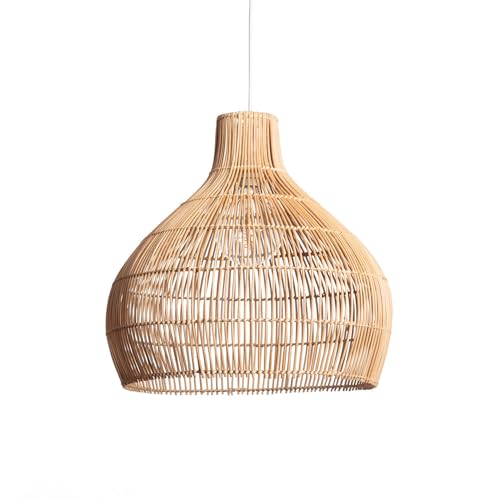 LEDKIA LIGHTING ILUZZIA Die Pendelleuchte Rattan Kaikura-M ILUZZIA E27 Natürlich - Textil von LEDKIA LIGHTING