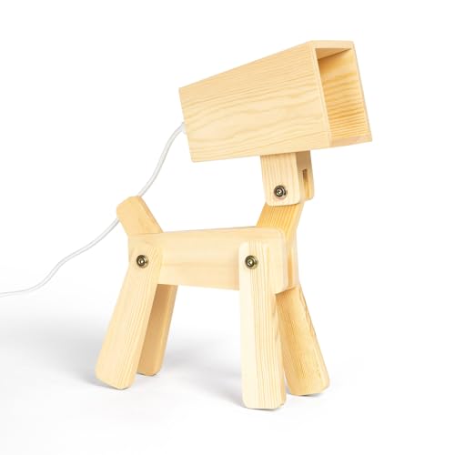 LEDKIA LIGHTING Kinder-Tischlampe aus Holz Coba Doggi Natürlich von LEDKIA LIGHTING
