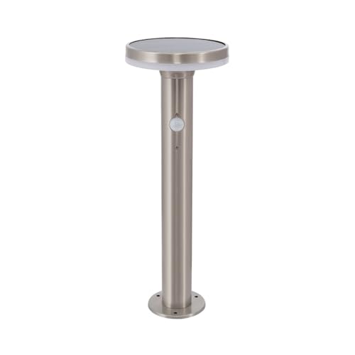 LEDKIA LIGHTING LED-Bodenstehleuchte Solar Aussen 6W 45cm mit Bewegungsmelder Helios Inox 3000K Warmweiß von LEDKIA LIGHTING