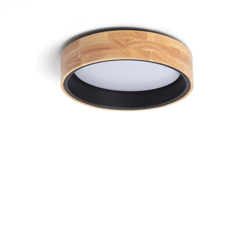 LEDKIA LIGHTING LED-Deckenleuchte 15W Rund Holz Ø370 mm CCT Wählbar Dari Schwarz für Wohnzimmer, Küche, Schlafzimmer von LEDKIA LIGHTING