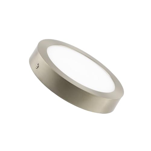 LEDKIA LIGHTING LED-Deckenleuchte 18W Rund Metall Ø225 mm Silber 3000K Warmweiß für Wohnzimmer, Küche, Schlafzimmer von LEDKIA LIGHTING