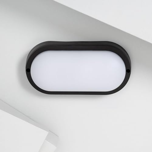 LEDKIA LIGHTING LED-Deckenleuchte 25W Oval für Aussen 96x198 mm IP65 Schwarz 55x96x198 mm Polypropylen für Wohnzimmer, Küche, Schlafzimmer von LEDKIA LIGHTING