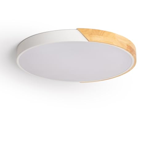 LEDKIA LIGHTING - LED-Deckenleuchte 36W Rund | CCT Wählbar 2700-6500K | Ø500 mm | Holz- und Metallkonstruktion | Ideal für Wohnzimmer, Küche, Schlafzimmer, Weiß, Holz LEDKIA LIGHTING - LED-Deckenleuchte 36W Rund | CCT Wählbar 2700-6500K | Ø500 mm | Holz- und Metallkonstruktion | Ideal für Wohnzimmer, Küche, Schlafzimmer, Weiß, Holz von LEDKIA LIGHTING