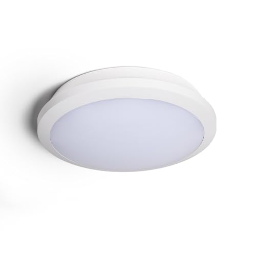 LEDKIA LIGHTING LED-Deckenleuchte Außen 12.5-18.5W CCT Rund mit Radar-Bewegungsmelder und Notlicht Ø300mm Wählbar (Warm-Neutral-Kalt) für Wohnzimmer, Küche, Schlafzimmer von LEDKIA LIGHTING
