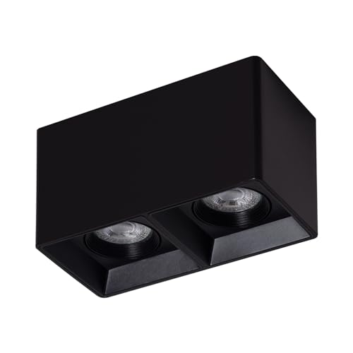 LEDKIA LIGHTING LED-Deckenleuchte Quadratisch Doppelt Schwarz mit GU10 Glühbirne Space 2700K Warmweiß für Wohnzimmer, Küche, Schlafzimmer LEDKIA LIGHTING LED-Deckenleuchte Quadratisch Doppelt Schwarz mit GU10 Glühbirne Space 2700K Warmweiß für Wohnzimmer, Küche, Schlafzimmer von LEDKIA LIGHTING