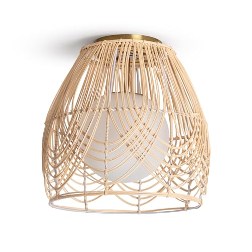 LEDKIA LIGHTING LED-Deckenleuchte Rattan und Glas Bagrat Natürlich von LEDKIA LIGHTING