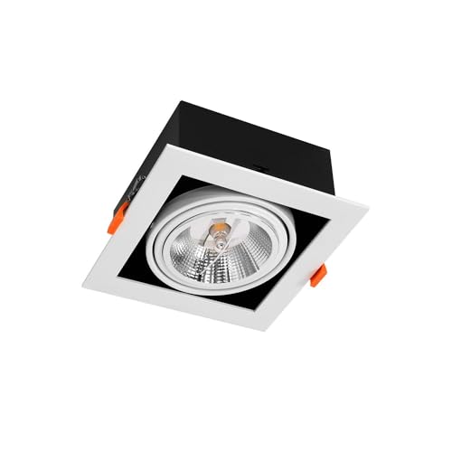 LEDKIA LIGHTING LED Downlight Einbaustrahler 12W Kardan AR111 Ausschnitt 165x165 mm 3000K Warmweiß von LEDKIA LIGHTING