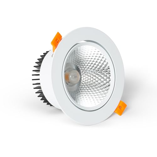 LEDKIA LIGHTING LED Downlight Einbaustrahler 15W Rund COB CRI90 Ausschnitt Ø 113 mm No Flicker 4000K Neutralweiß von LEDKIA LIGHTING