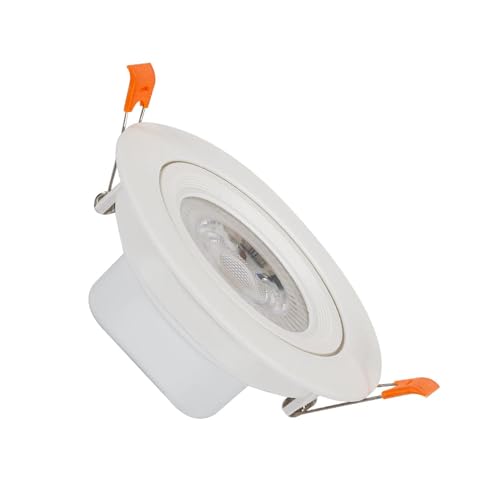 LEDKIA LIGHTING LED-Downlight Strahler 12W Solid COB Schwenkbar Rund Weiß Ausschnitt Ø 95 mm Neutralweiß 4000K Weiß von LEDKIA LIGHTING