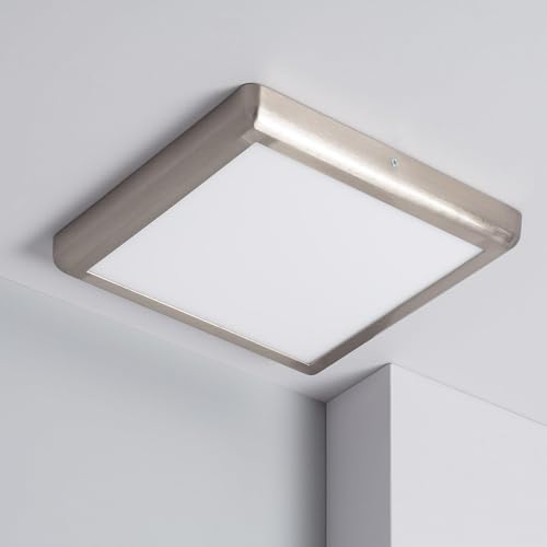 LEDKIA LIGHTING LED-Leuchte 24W Eckig Metall 300x300 mm Design Silber Warmes Weiß 2800K - 3200K 120º von LEDKIA LIGHTING
