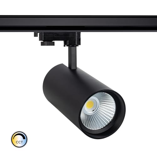 LEDKIA LIGHTING LED-Strahler für 3-Phasenstromschiene 30W CCT New d'Angelo Schwarz (CRI 90) LIFUD Auswählbar (Warm-Neutral-Kühl) Schwarz von LEDKIA LIGHTING