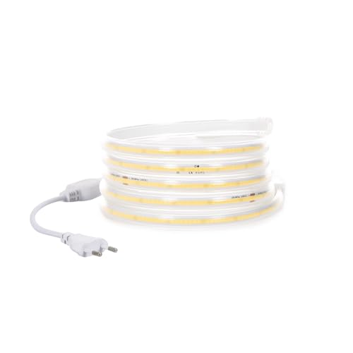 LEDKIA LIGHTING LED-Streifen Dimmbar 220V COB 320 LED/m Warmweiß 8W/m 720lm/m Breite 12mm Schnitt 50cm IP65 CRI90 nach Maß 2 m von LEDKIA LIGHTING