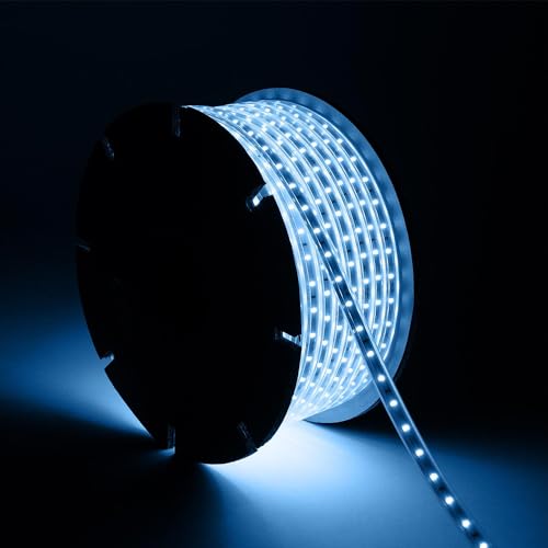 LEDKIA LIGHTING LED-Streifenrolle Dimmbar 220V SMD2835 60LEDs/m 500 lm/m Breite 12mm 50m IP65, Blau, LED Strip, LED Leiste, LED Band, LED Beleuchtung, LED Lichtleiste, LED Lichtband von LEDKIA LIGHTING