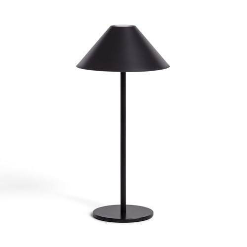 LEDKIA LIGHTING - Tragbare LED-Tischleuchte 3W | Wiederaufladbare Batterie über USB | Warmweiß 3000K | Ideal als Nachttischlampe & Leselampe | Kompakte Größe, Schwarz, Metall von LEDKIA LIGHTING