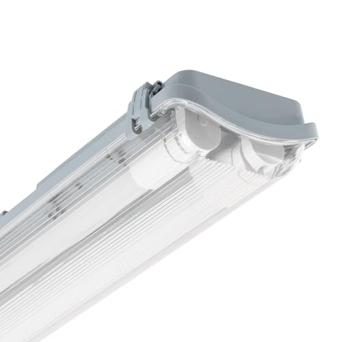 LEDKIA LIGHTING - Feuchtraumleuchte Slim | Für 2 LED Röhren | IP65 Schutz gegen Wasser & Staub | 60 cm Länge | Einseitige Einspeisung, 600 mm, 1 Unité (Lot de 1), Polykarbonat (PC) von LEDKIA LIGHTING