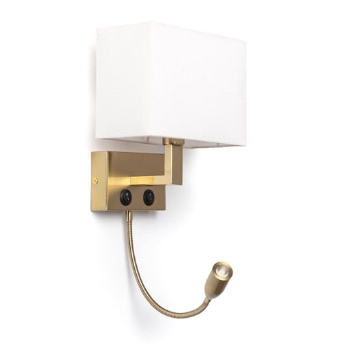 LEDKIA LIGHTING Metall-Wandleuchte mit LED-Leselampe Waldorf Messing für Wohnzimmer, Küche, Schlafzimmer von LEDKIA LIGHTING