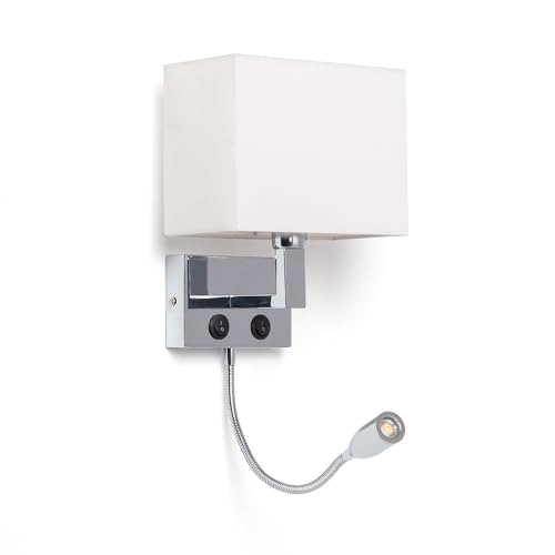 LEDKIA LIGHTING Metall-Wandleuchte mit LED-Leselampe Waldorf Silber für Wohnzimmer, Küche, Schlafzimmer LEDKIA LIGHTING Metall-Wandleuchte mit LED-Leselampe Waldorf Silber für Wohnzimmer, Küche, Schlafzimmer von LEDKIA LIGHTING