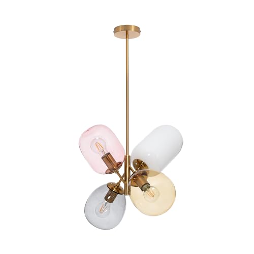 LEDKIA LIGHTING - Papallona Hängeleuchte | Elegantes Design | E27 Fassung für vielseitige Beleuchtung | Ideal für Wohnzimmer, Küche, Schlafzimmer | Gold, Glas LEDKIA LIGHTING - Papallona Hängeleuchte | Elegantes Design | E27 Fassung für vielseitige Beleuchtung | Ideal für Wohnzimmer, Küche, Schlafzimmer | Gold, Glas von LEDKIA LIGHTING