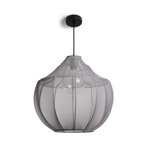 LEDKIA LIGHTING - Pendelleuchte Ayla | Metall & Stoff | E27 Fassung | IP20 Schutz | Innenbeleuchtung | Ø450mm x 420mm | Vielseitiges Design für Wohn- und Geschäftsräume, Rauchgrau LEDKIA LIGHTING - Pendelleuchte Ayla | Metall & Stoff | E27 Fassung | IP20 Schutz | Innenbeleuchtung | Ø450mm x 420mm | Vielseitiges Design für Wohn- und Geschäftsräume, Rauchgrau von LEDKIA LIGHTING