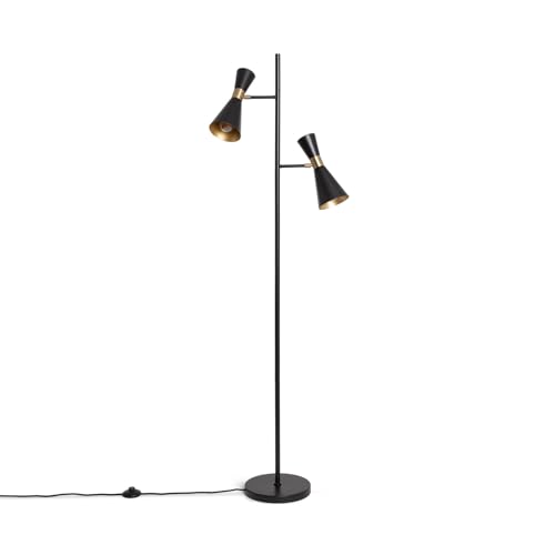 LEDKIA LIGHTING Stehlampe aus Metall 2 Spots Jigger Schwarz/Gold für Wohnzimmer, Küche, Schlafzimmer von LEDKIA LIGHTING