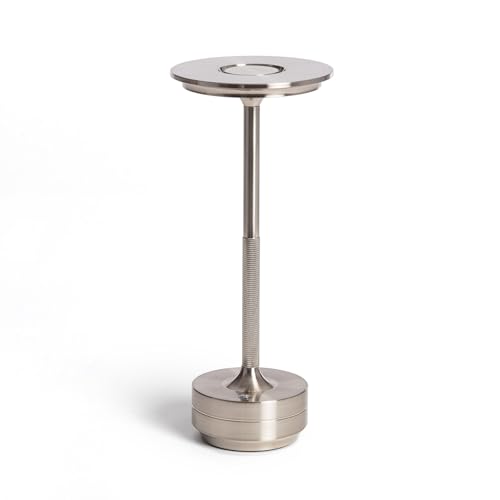 LEDKIA LIGHTING Tragbare LED-Tischlampe 3W mit wiederaufladbarem USB-Akku Astrid Silber für Wohnzimmer, Küche, Schlafzimmer von LEDKIA LIGHTING