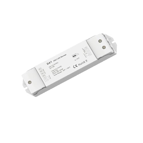 LEDKIA LIGHTING Treiber Dimmbar DALI 1 Kanal für Einfarbige LED-Streifen 12-48V kompatibel mit Schalter Weiß von LEDKIA LIGHTING