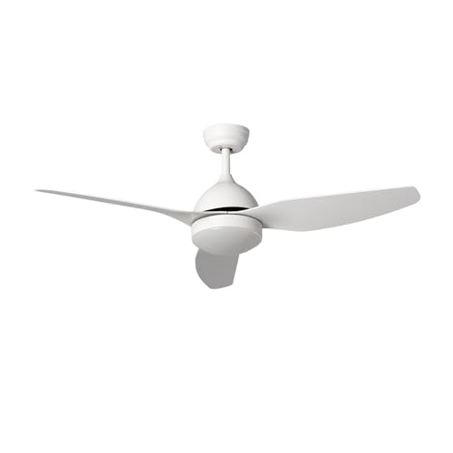 TECHBREY Deckenventilator Lautlos Woolworth Weiss 127cm DC-Motor für Außen Fernbedienung Mit Licht von LEDKIA LIGHTING