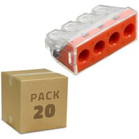 Ledkia - 10 Pack Schnellverbinder 4 Eingänge 2,5-6,0 mm² Orange von LEDKIA