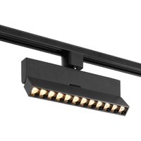 3-Phasenstromschiene Linear LED-Strahler 12W Dimmbar cct Wählbar Elegant Optic Schwarz (3000K - 4000K - 5000K) Wählbar von EFECTOLED